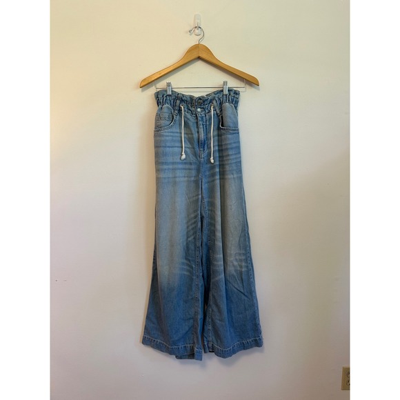 Pilcro Denim - Pilcro x Anthropologie Paperbag Waist Wide Leg Light Wash Jeans | Size 27
